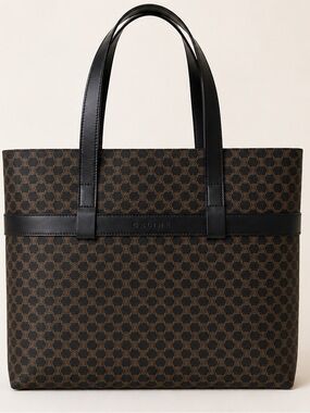 Vintage Celine Brown and Black Macadam Tote-COA